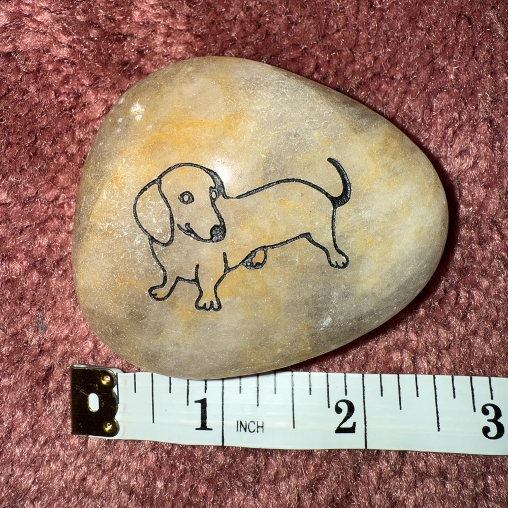 Decorative Dachshund Engraved Stone